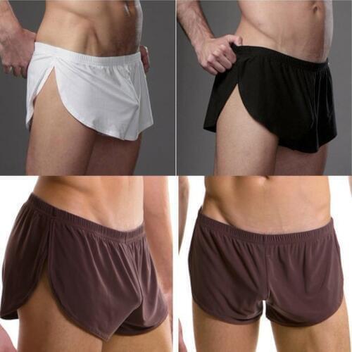 5PCS/LOT Mens Arrow Boxers 80% Polyamid 20% Elastine Sexy Underwear Soft Silk Home Loose Boxer Black/White/Gray/Coffee S M L XL