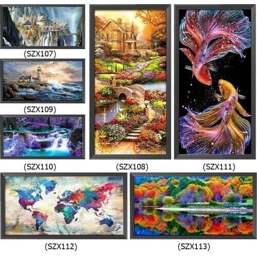 Cross Stitch Kits DIY Landscape Ecological Cotton Thread 11CT Printed Embroidery Needlework 40x85cm Home Decoration