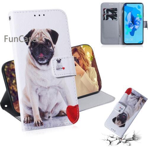 Nova 5i Dog Phone Bags Cases For telefoon Huawei P20 Lite 2019 Cover PU Leather Flip Case sFor Carcasas Huawei capa Nova 5i