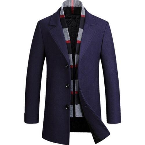 New Winter High Quality Wool Jacket Men Wool Coat Slim Fit Jackets Mens Casual Warm Outerwear Jacket M-4XL SIZE