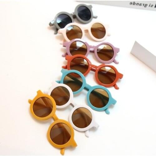 New childrens Sunglasses round frame personalized mens and womens baby Sunglasses childrens trendy glasses anti ultraviolet