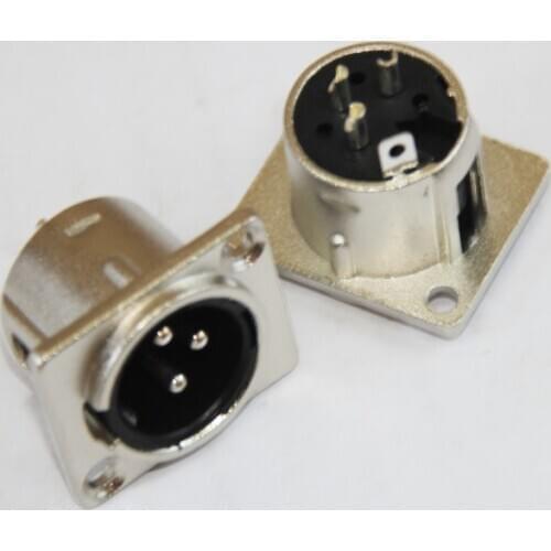 Wholesale 500 pcs metal XLR 3-Pin male Chassis Panel Mounted Socket Connector-5140-3