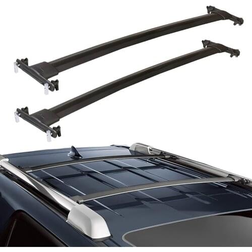 Pair OE Style Crossbars Roof Rack Replacement Fit for Toyota 4 Runner 4Runner 2010-2021 Aluminum Luggage Cargo Carrier Black
