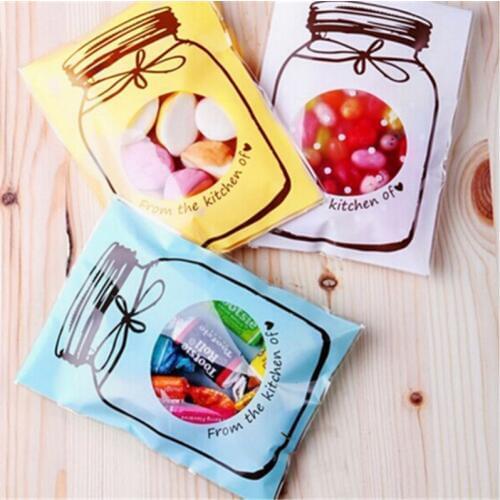 20 pcs/lot Plastic Cellophane Bottle Pattern Candy Cookie Gift Bag Self Adhesive Pouch For Wedding Birthday Party Decor