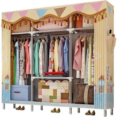 Simple modern large capacity non-woven storage cabinet, folding wardrobe bedroom furniture