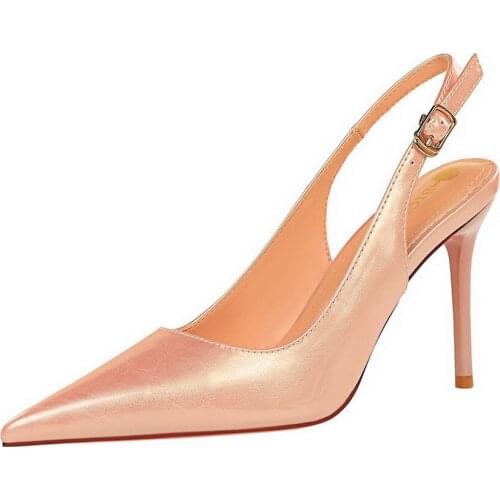 Simple high heels, shallow mouth, pointed toe, hollow single shoes, high heels, pedicure, thin womens shoes