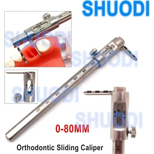 1 piece Dental Orthodontic Sliding Caliper Dental Implant Measuring Gauge caliper ruler 0-80mm