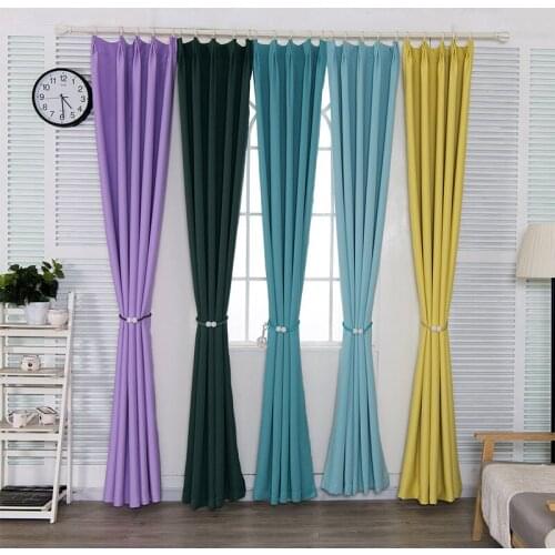 2Pcs/set Modern Blackout Curtains For Living Room Curtains For Window Treatment Drapes Solid Blinds Finished Curtains Blackout