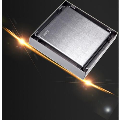 Tile Insert Square Floor Waste Drain Bathroom Grates Shower Drain 304 Stainless Steel Large Flow Drainer 10*10CM