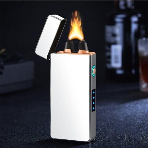 Technology Creativity Rechargeable Lighter USB Smoking Set Cigar Lighter Pink Flame Lighter Leectric Lighter With Plasma Arc