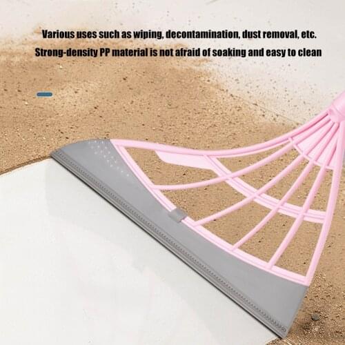 Soft Plastic Telescopic Broom Household Wiper Squeeze Mop Floor Clean Tools Bathroom Scraper Non Stick Hair Sweeping Artifact