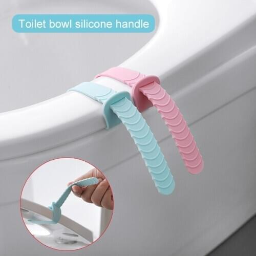 Bathroom Soft Thicker Stretchable Washable Toilet Seat Cover Pads Toilet Seat Lifter Handle 5Pcs/Pack J2Y