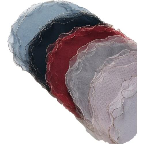 Golden Frame Lotus Leaf Gauze Korean Bouquet Wrapped Flowers Rose Packaging Yarn Material Fairy Yarn