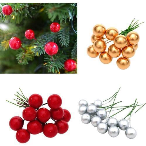 12Pcs Christmas Tree Decoration Simulation Cherry Christmas Decorative Pendant christmas decorations for home navidad 2020