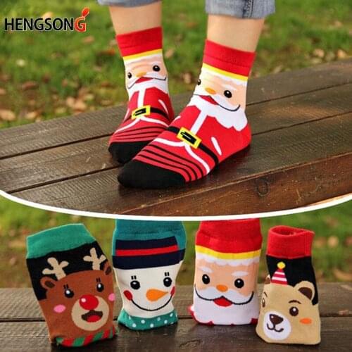4 Pairs/Pack New Hot Women Cartoon Socks Autumn Winter Womens 3D Funny Soks Lady and Girl Christmas Cotton Dress Sock AQ968186