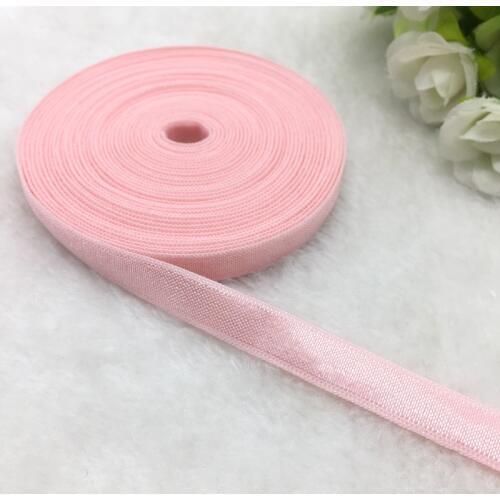 5 yds 3/8" Pink Spandex Ribbon Multirole Fold Over Elastic Band For Sewing Ties Hair Accessories Waist Garment Accessory