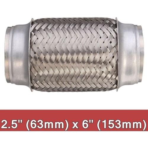 63*153mm Car Auto Exhaust Flex Pipe Stainless Steel Weld Flexible Joint Tube For Muffler Exhaust Pipe Car Accessories