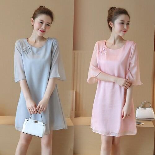 9063 real pictures with model maternity clothing summer vintage plate buttons one-piece dress for Pregnancy 2017 New Fashion