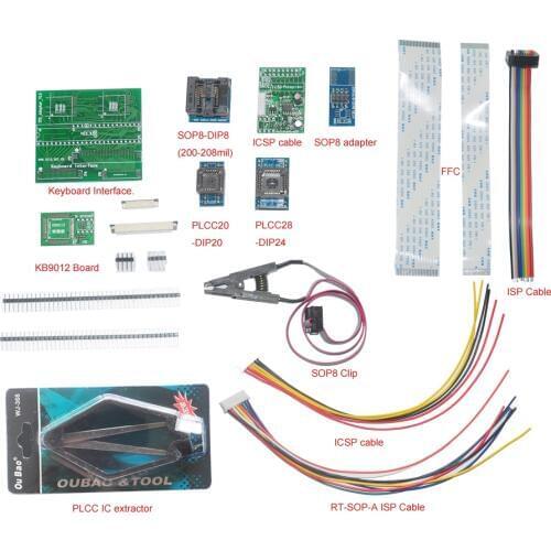 7pcs adapters SOP8 IC Clip Motherboard LCD Reader KB9012 Board Keyboard Interface IC extractor for RT809F USB Programmer