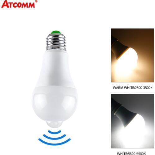 12W Ampoule LED E27 B22 Smart LED Night Lamp With PIR Motion Sensor AC 85-265V Light Bulb For Stair Hallway Outdoor Porch Garage