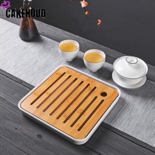CAKEHOUD Bamboo Tea Tray Drainage Water Storage Kung Fu Tea Set Tea Table Chinese Tea Cup Ceremony Tools Tea Ceremony Tea Set