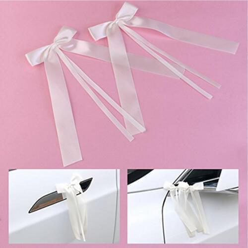 50pcs/pack Solid Color Delicate Wedding Pew End Decoration Bowknots Ribbon Bows Party Cars Chairs Decoration Bowknots