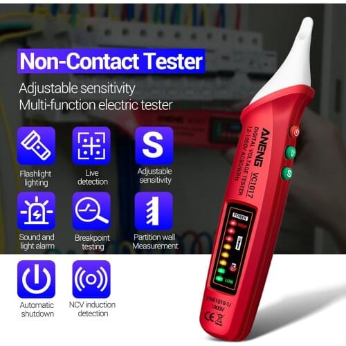 Non-contact LED Electric Sensor Tester Pen Digital Voltage Meter Detector Power Factor Electric Energy Ammeter Voltmeter