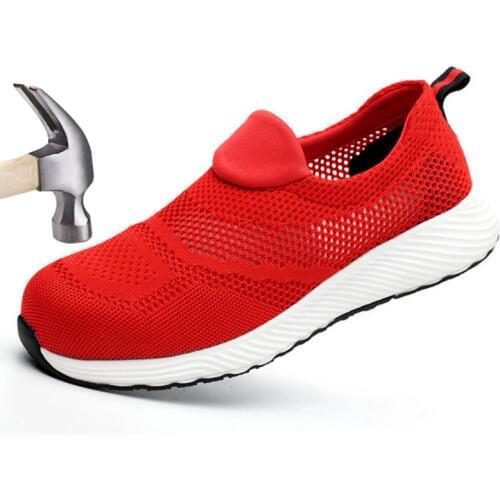 Men Safety Shoes Woman Indestructible Steel Toe Work Boots Summer Breathable Mesh Light Weight Sandals Casual Sneakers Trainers