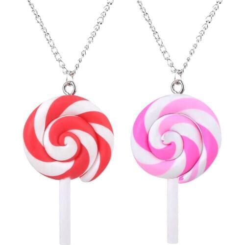 RJ GG Bond Super Lollipop Necklace Woman Man Metal Skittles Pendant Choker Chain Cosplay Jewelry Accessories Kids Gift