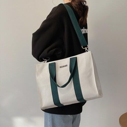 CGCBAG 2021 Canvas Simple Tote Bag Women Harajuku Large Capacity Shopper Bag Female Korean Style Handbag Ladies Shoulder Bag