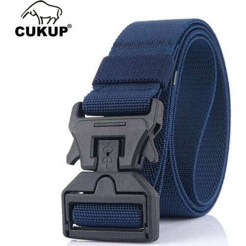 CUKUP 2020 New Design Quality Elastic Belt Magnetic Buckle Leisure Multi Colors Optional Nylon Belts Men 125cm Size CBCK200