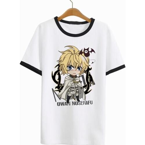 Seraph of the End T-shirt Anime Mikaela Hyakuya Cosplay T Shirt Fashion Cotton Tees Free Shipping