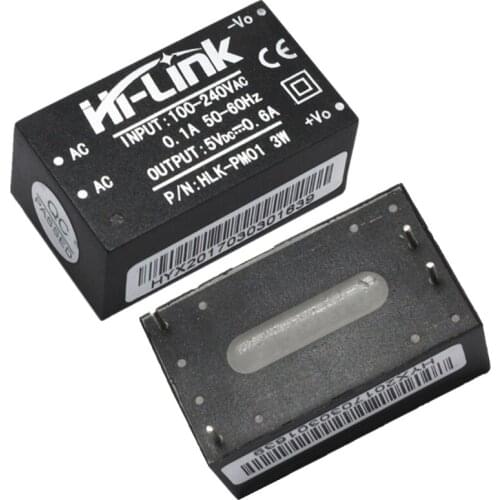 Hi-Link New HLK-PM01 AC DC 220V To 5V 3W 600mA Step Down Insulated Power Module AC DC Transformer