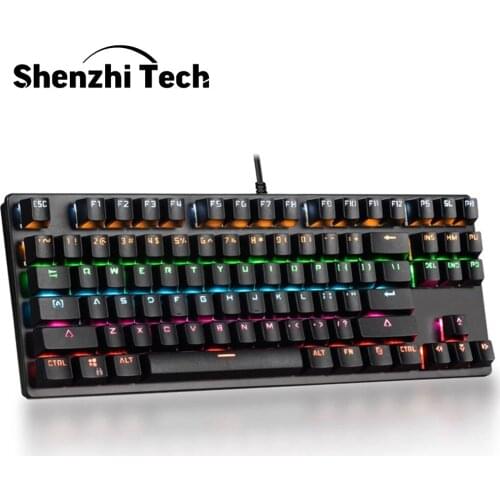 K550 Backlit Mechanical Keyboard Gaming RGB LED Rainbow USB Wired Computer Keyboard for for PC and Desktop (87 Keys)
