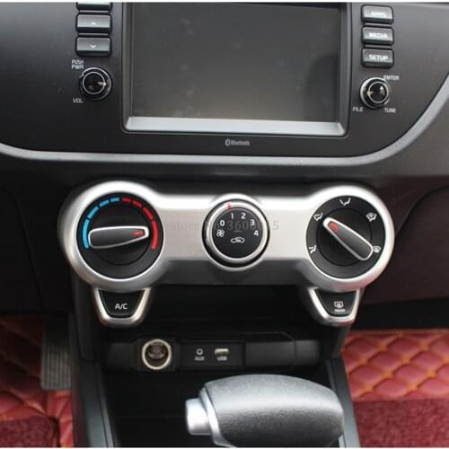 For Kia Rio 4 X-line 2018 2019 Carbon Fiber Air Conditioning Control Switch Button Trim Decorative Frame Interior Accessories