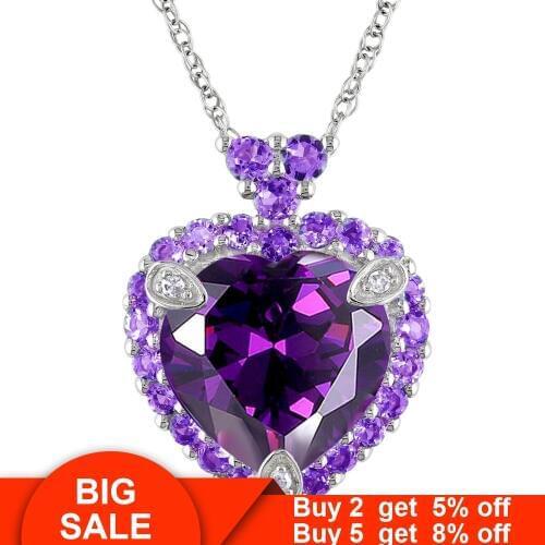 Heart shape Pendant Real 925 sterling silver bijou Pave cz Statement Wedding Pendants with necklace for women Bridal Jewelry