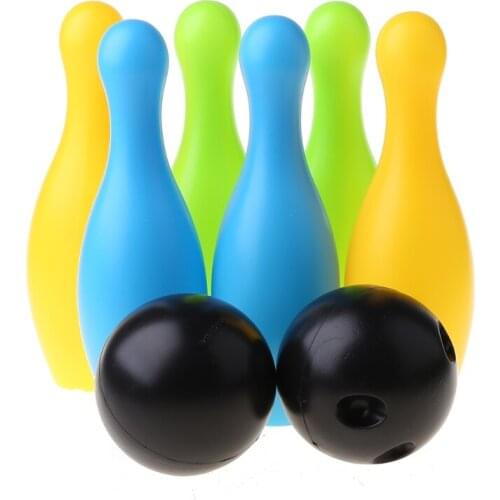 A5KC Small Plastic Bowling Pin Bowling Ball Set Fun Indoor Family Games Educational Toy Balls for Kids Boys Girls Fitness