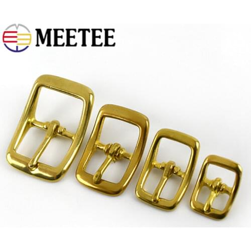 Meetee 4pcs 13/16/20/25mm Solid Brass Bag Belt Buckles Bags Strap Webbing Buckle DIY Leather Craft Luggage Accessories F1-38