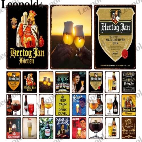 Beer Metal Plaque Wine Bottle Vintage Wine Glass Bar Wall Sticker Metal Poster Tin Label Bar Ktv Home Decoration