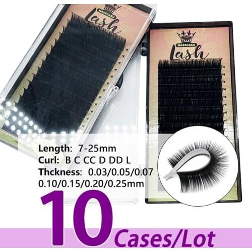 10case/lot Worldbeauty 16rows russian volume faux natural synthetic mink individual eyelash sets luxury eyelash packaging box