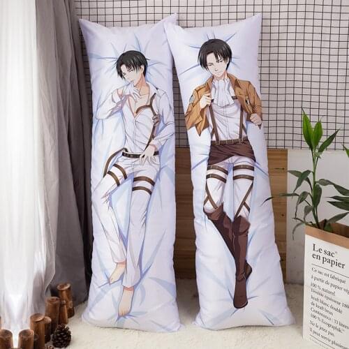Attack on Titan Dakimakura Pillowcase 3D Double-sided Levi Ackerman Pillow Cover Hugging Fullbody Pillow Case Cosplay Anime