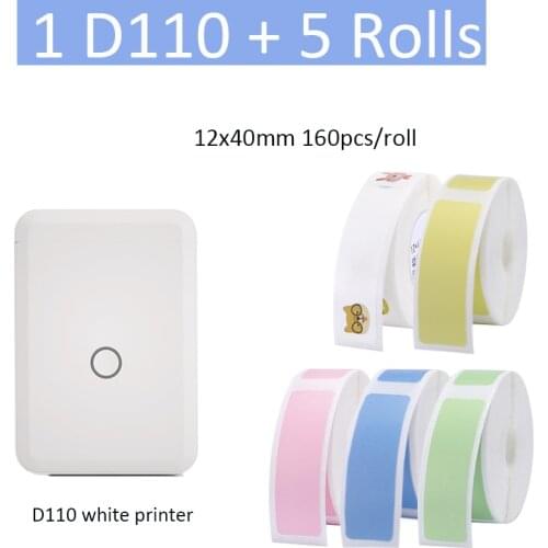 【New】NIIMBOT D110 Label Printer Bluetooth Price Sticker Portable Thermal Label Printer Home and Office use USB Cable