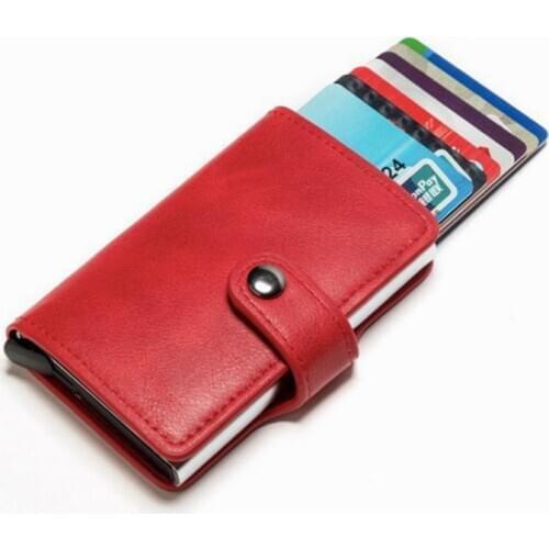 New Rfid Anti-magnetic Card Holders Smart Wallets Men PU Leather Purse Vintage Short Women Purses Mini Money Bag Dropshipping
