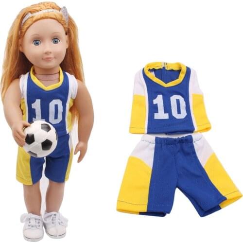 New Pattern Fashion Sports Garment Suit Fit 18 Inch American&43cm Baby New Born Doll Clothes Accessories Girls' Toys