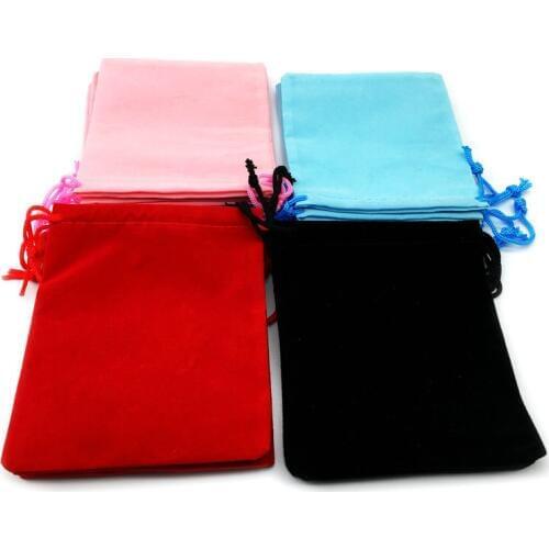 Wholesale 100pcs Mix Color 10x12cm Velvet Bag/jewelry Bag/velvet Pouches,christmas/wedding Bag B-059