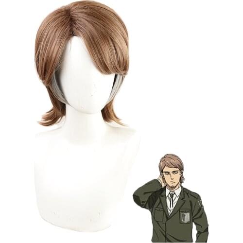 The Final Season Attack on Titan Jean Kirstein Short Layered Brown Mixed Cosplay Wig Heat Resistant Synthetic Hair + Wig Cap