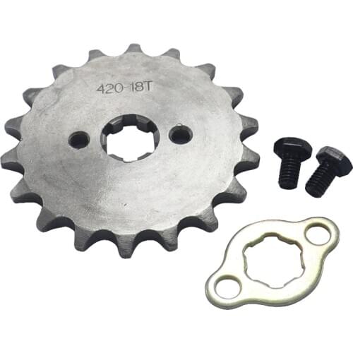 Front Engine 420# 17mm 20mm 18T Teeth Chain Sprocket With Retainer Plate Locker