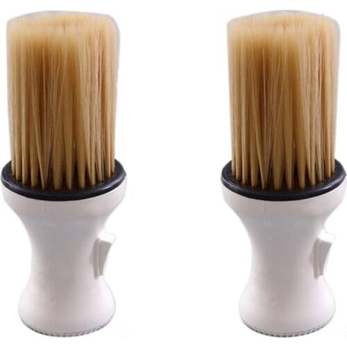 2 Pieces of Professional Salon Barber Scissors Shaving Soft Brush Comb Neck Dust Cleaning Brush Hairdressing Tool