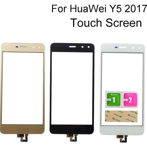 Mobile Touch Screen Front Glass Digitizer Panel For Huawei Y5 2017 MYA-L22 MYA-L23 Front Glass Repair Tools 3M Glue