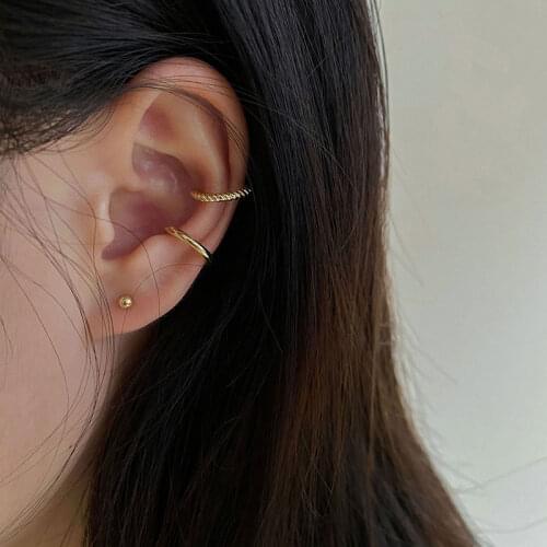 Luckydays New 3Pcs/Set Clips Earring for Women Unisex Minimalist Fashion Cartilage Hoop Earrings Sets Ear Cuff Clip on Earring